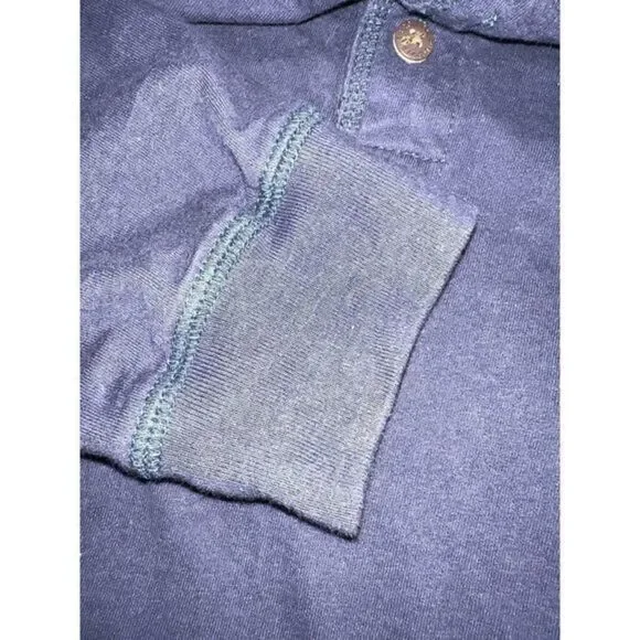 Long Sleeve Navy Blue Henley Shirt Flyshacker Clothing Co. XLT Vintage - Picture 4 of 4